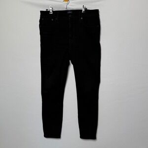 J. Crew Re-Imagined 9" High-Rise Skinny Jeans Black Denim Size 29P Sustainable